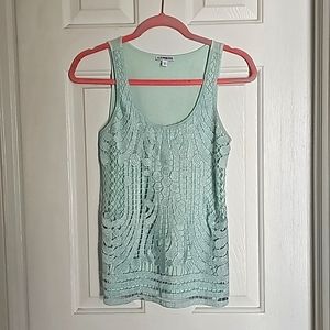 Mint crochet tank XS